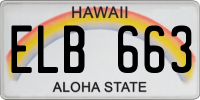 HI license plate ELB663