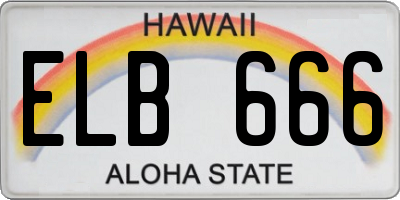 HI license plate ELB666
