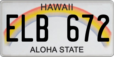 HI license plate ELB672