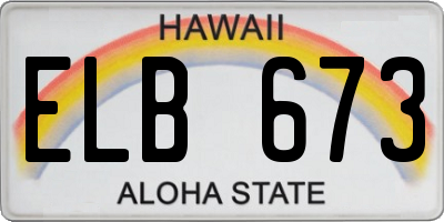 HI license plate ELB673