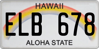HI license plate ELB678
