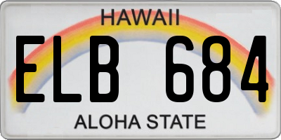 HI license plate ELB684
