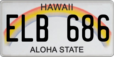 HI license plate ELB686