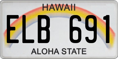HI license plate ELB691
