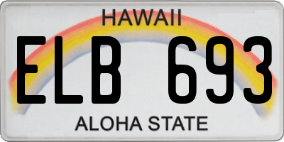 HI license plate ELB693