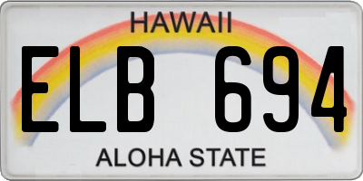 HI license plate ELB694