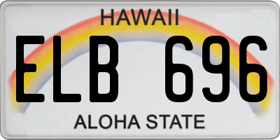HI license plate ELB696