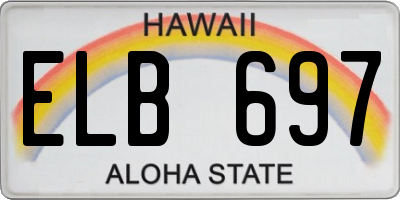 HI license plate ELB697