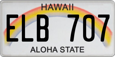 HI license plate ELB707