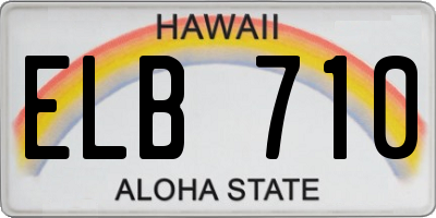HI license plate ELB710