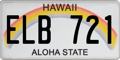 HI license plate ELB721