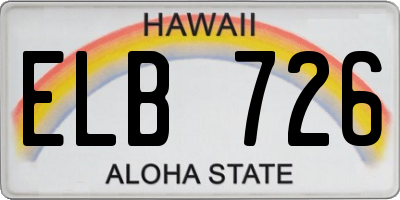HI license plate ELB726
