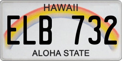 HI license plate ELB732