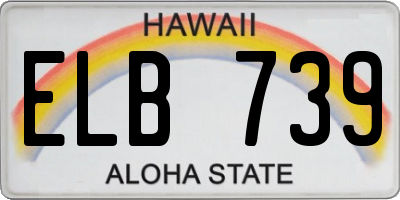 HI license plate ELB739