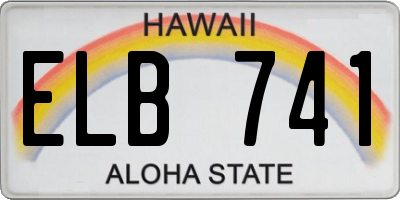 HI license plate ELB741