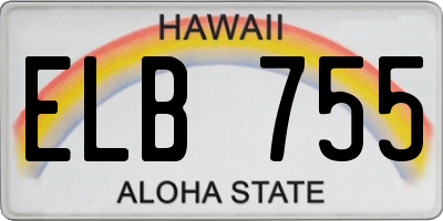 HI license plate ELB755