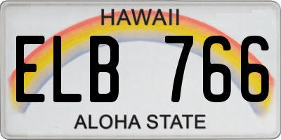 HI license plate ELB766