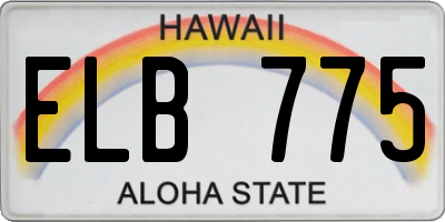 HI license plate ELB775
