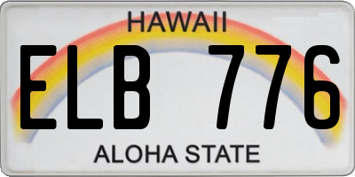 HI license plate ELB776