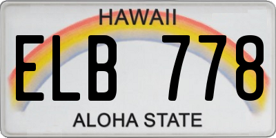 HI license plate ELB778