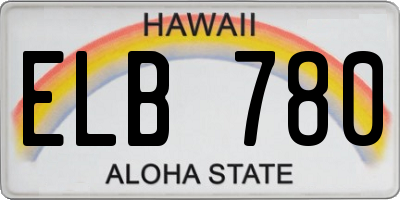 HI license plate ELB780