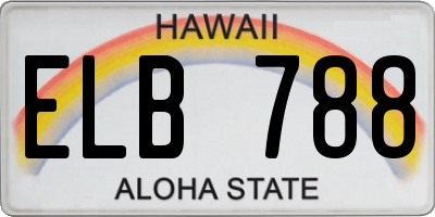 HI license plate ELB788