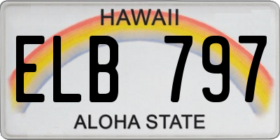 HI license plate ELB797