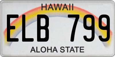 HI license plate ELB799