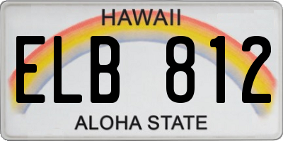 HI license plate ELB812