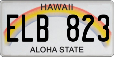 HI license plate ELB823
