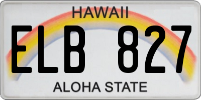 HI license plate ELB827