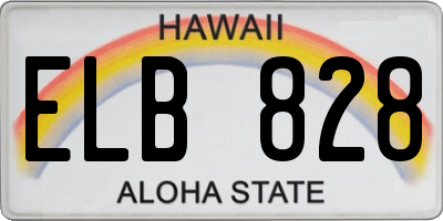 HI license plate ELB828