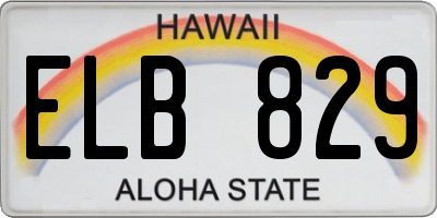 HI license plate ELB829