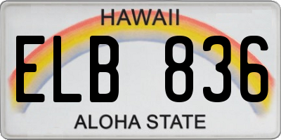 HI license plate ELB836
