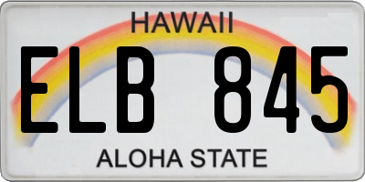 HI license plate ELB845