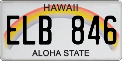 HI license plate ELB846