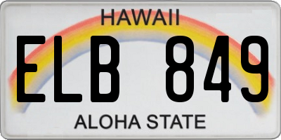 HI license plate ELB849