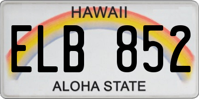 HI license plate ELB852