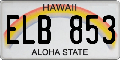 HI license plate ELB853