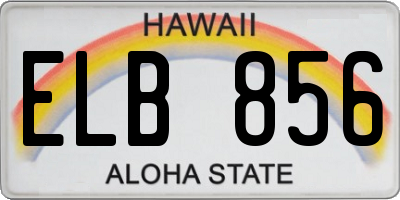 HI license plate ELB856