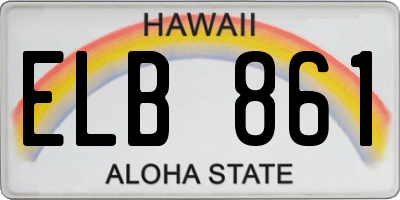HI license plate ELB861