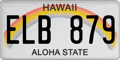 HI license plate ELB879