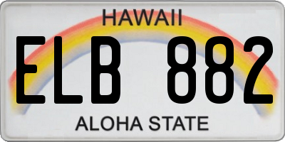 HI license plate ELB882