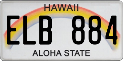 HI license plate ELB884
