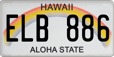 HI license plate ELB886