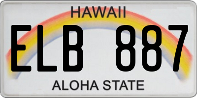 HI license plate ELB887