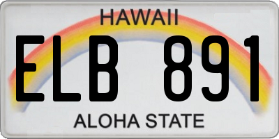 HI license plate ELB891