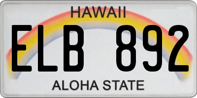 HI license plate ELB892