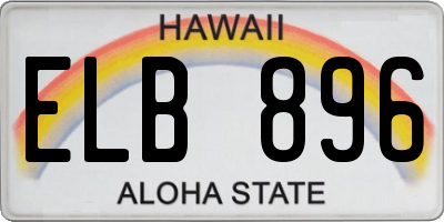 HI license plate ELB896
