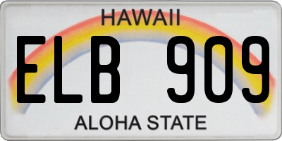 HI license plate ELB909